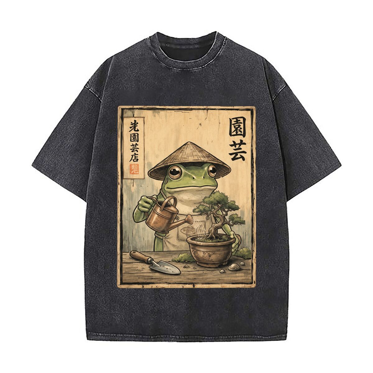 Bonsai Garden Shop - Camisetas Vintage con Diseño de Rana