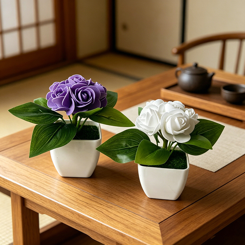 4 piezas de rosas artificiales - Bonsai Garden Shop reseña y precio