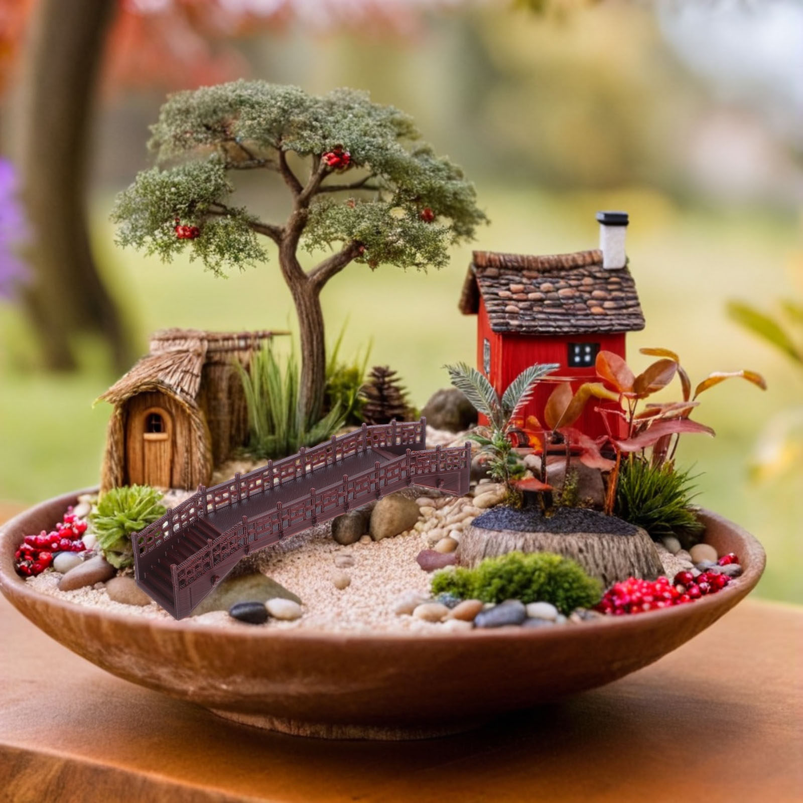 Elegante Adorno de Mini Puente - Bonsai Garden Set Up reseña y precio